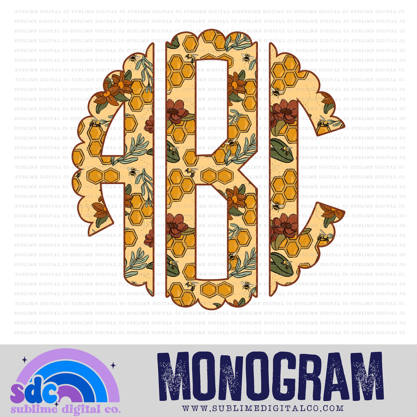 Honeycomb Monogram | 26 PNG Files | Digital Download