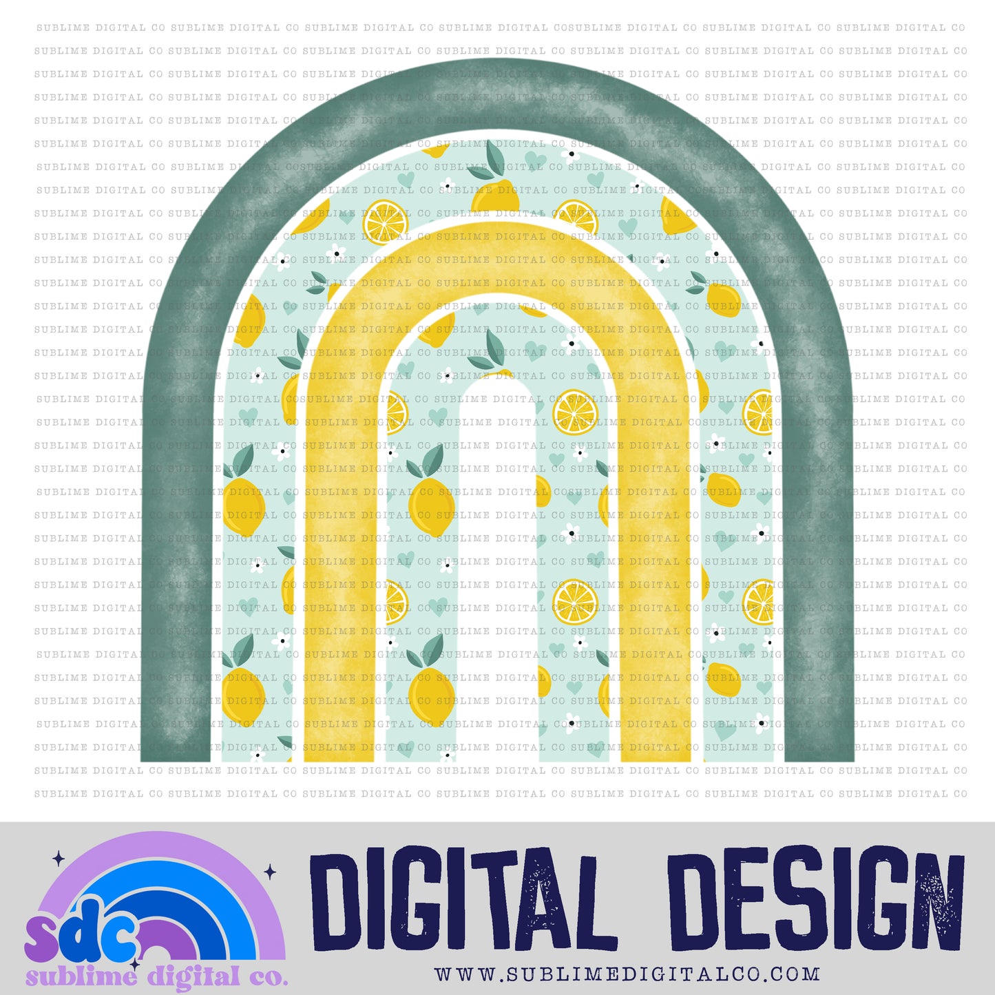 Lemons • Rainbow • Elements • Digital Design • Instant Download • Sublimation