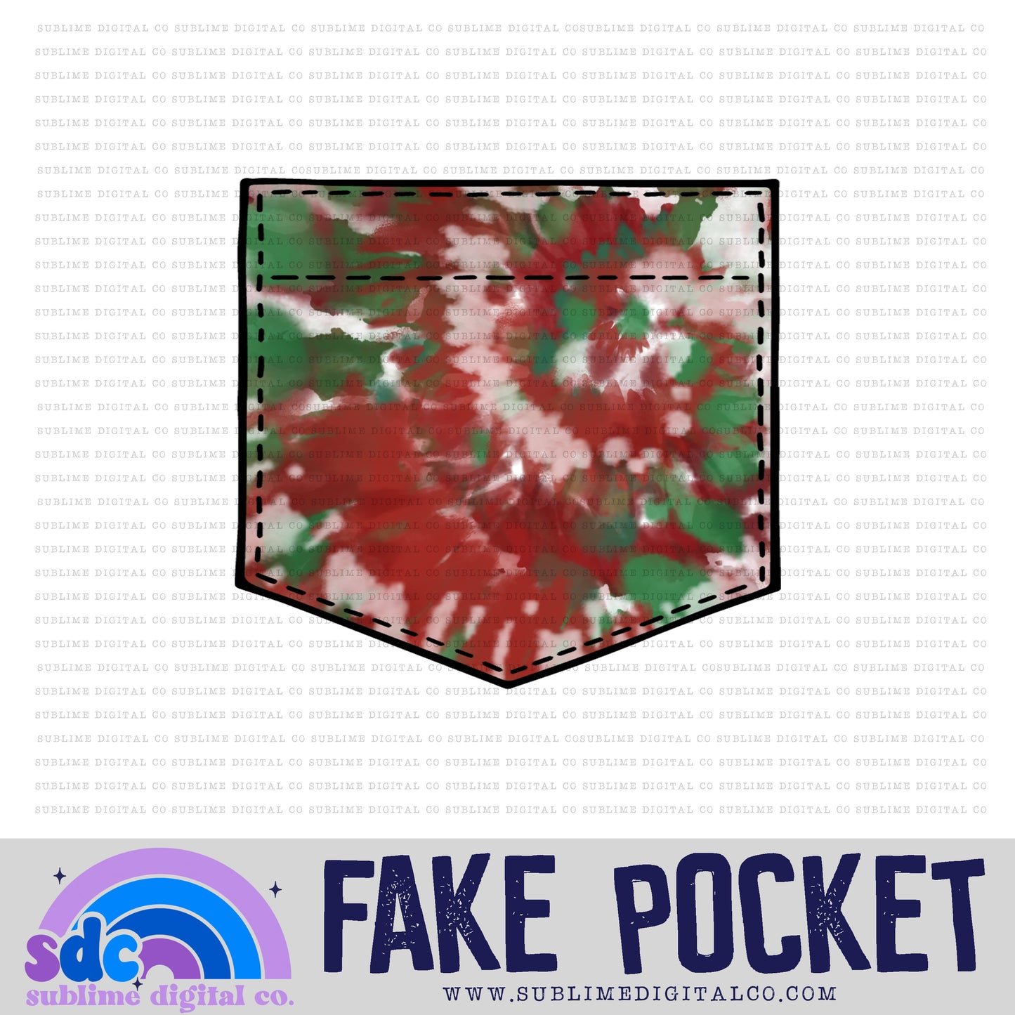 Christmas Tie Dye • Fake Pocket • Instant Download • Sublimation Design