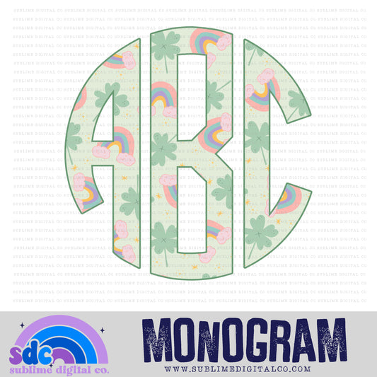 Clovers & Rainbows Monogram | 26 PNG Files | Digital Download
