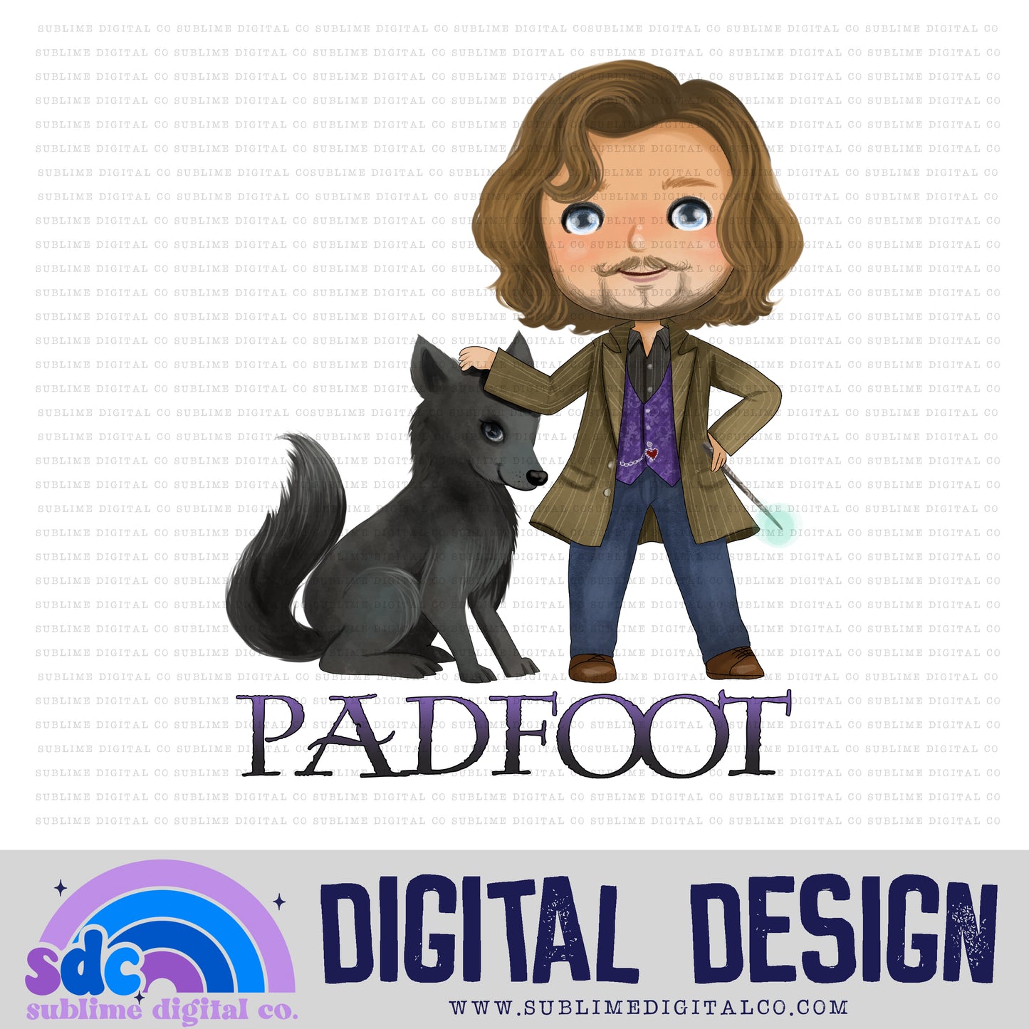 Padfoot • Wizard • Instant Download • Sublimation Design
