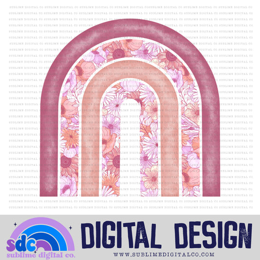 Lavender Pink Floral • Rainbow • Elements • Digital Design • Instant Download • Sublimation