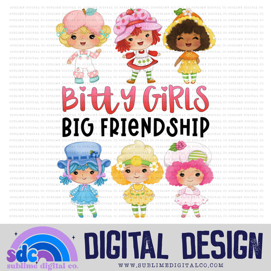 Bitty Girls, Big Friendship • Strawberry Girl • Instant Download • Sublimation Design