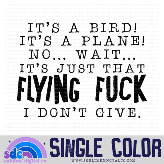 Flying Fck • Single Color • Snarky • Instant Download • Sublimation Design