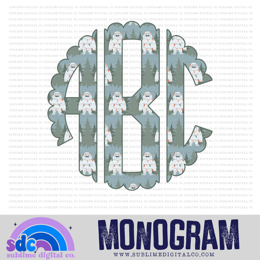 Yeti - Scalloped Monogram | 26 PNG Files | Digital Download