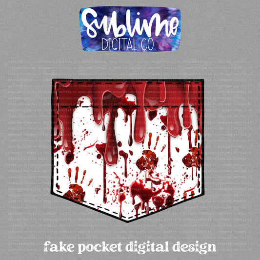 Bloody Hands • Fake Pocket • Instant Download • Sublimation Design