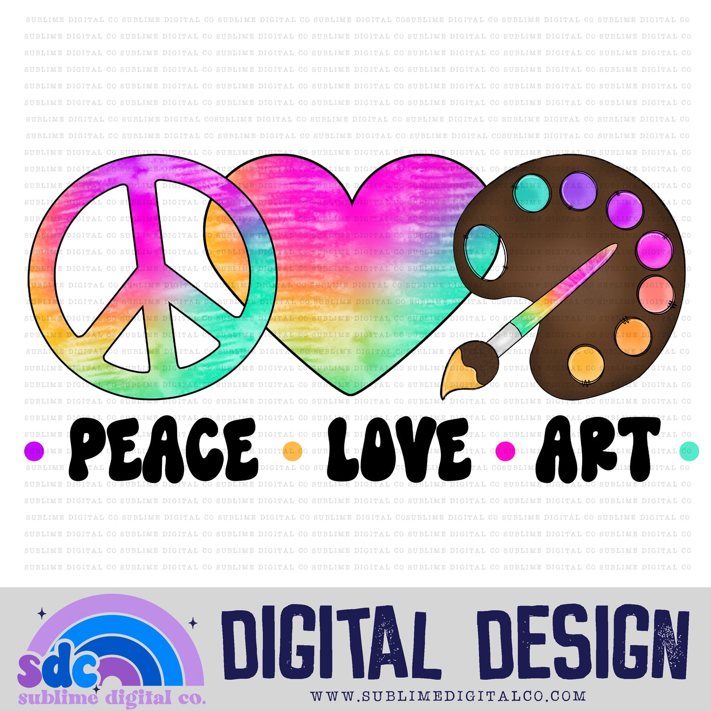 Peace Love Art - Pencil • School • Instant Download • Sublimation Design