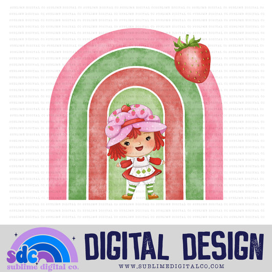 Strawberry Girl • Rainbows • Instant Download • Sublimation Design