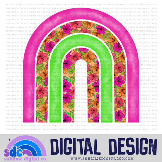 Hibiscus • Rainbow • Elements • Digital Design • Instant Download • Sublimation