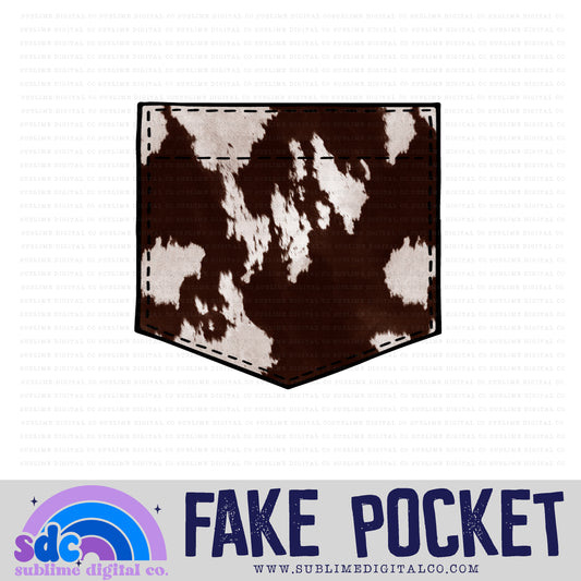 Brown Cow Print • Fake Pocket • Instant Download • Sublimation Design