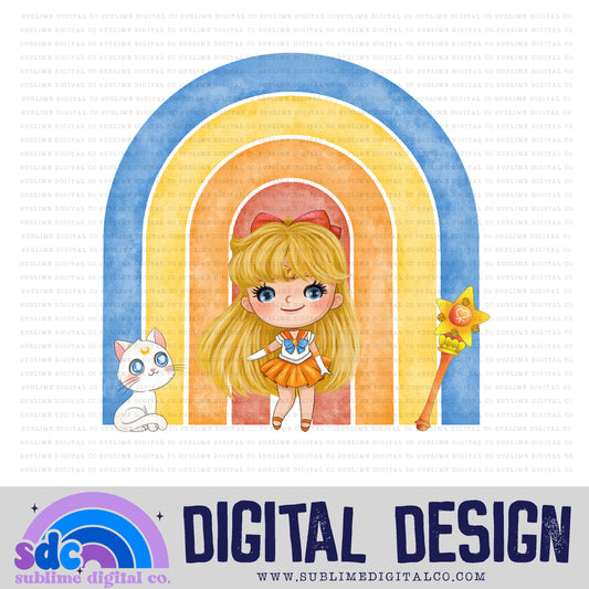 Orange Girl Rainbow • Moon Guardians • Instant Download • Sublimation Design