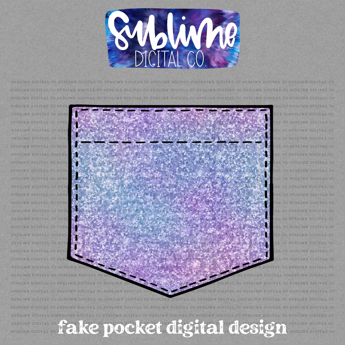 Ombre Glitter • Fake Pocket • Instant Download • Sublimation Design