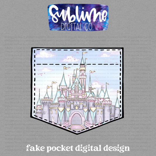 Castle • Fake Pocket • Instant Download • Sublimation Design