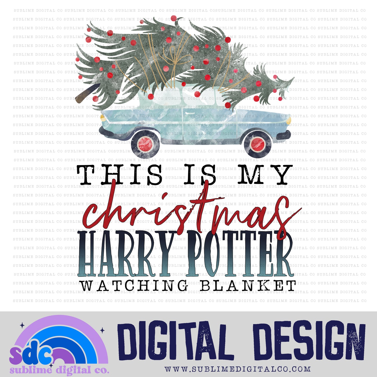 Christmas Wizard Watching Blanket 2 • Christmas/Wizard • Instant Download • Sublimation Design