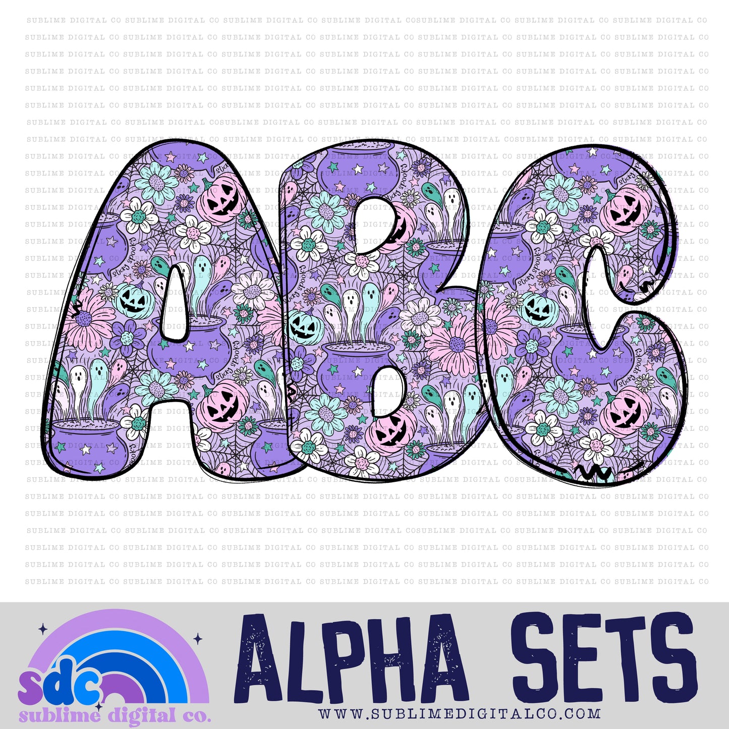Pastel Halloween • Alpha Sets • 26 PNG Files • Digital Download