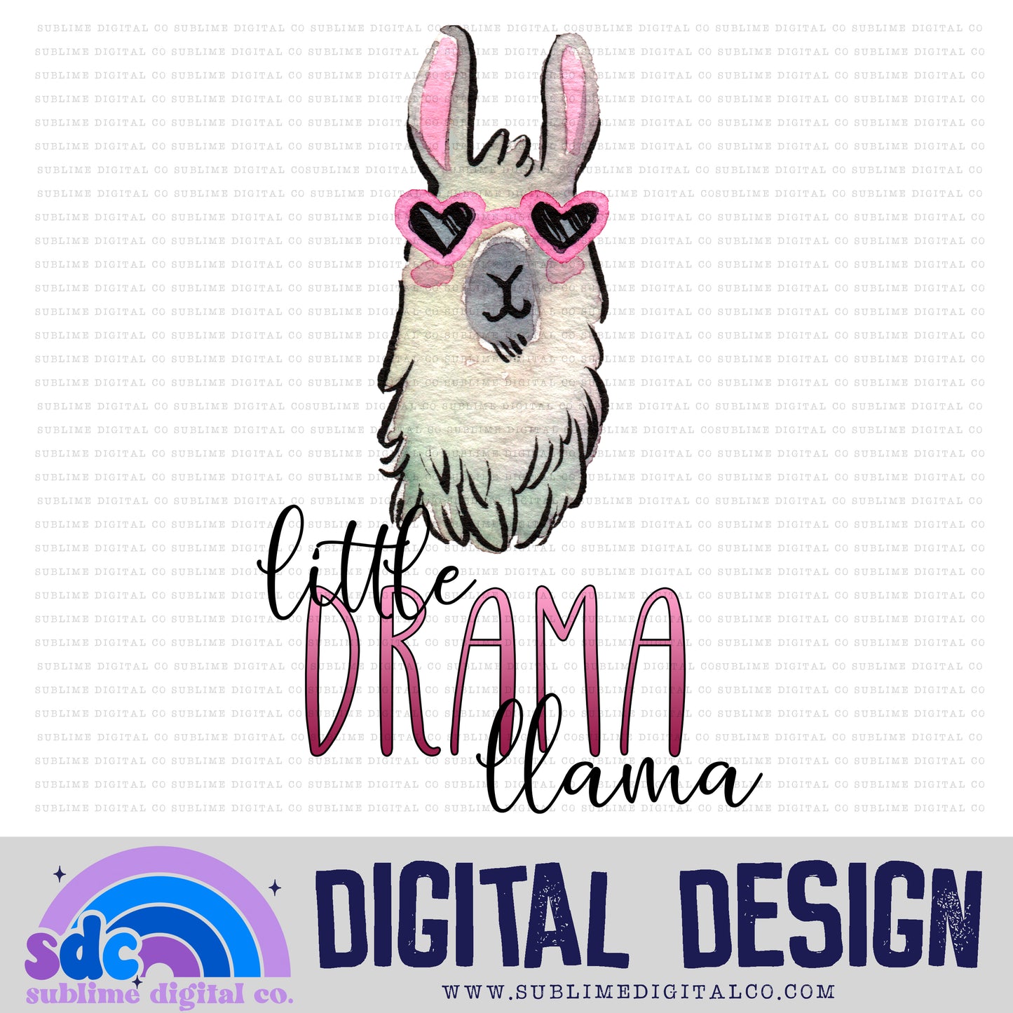 Mama Llama + Little Drama Llama • Matching with Mama • Instant Download • Sublimation Design