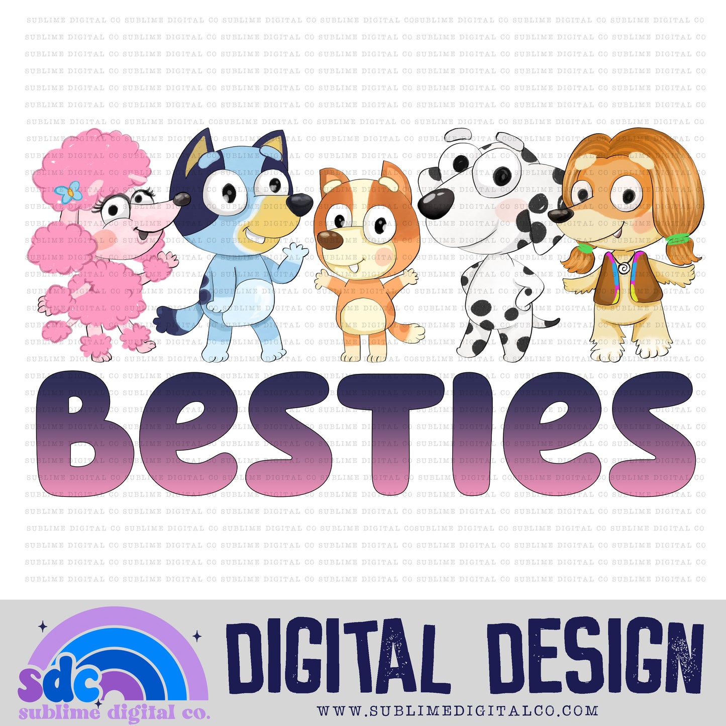 Besties • Heeler Family • Instant Download • Sublimation Design