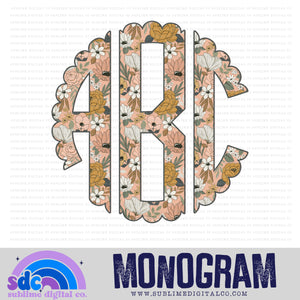 Pink & Gold Floral Monogram | 26 PNG Files | Digital Download