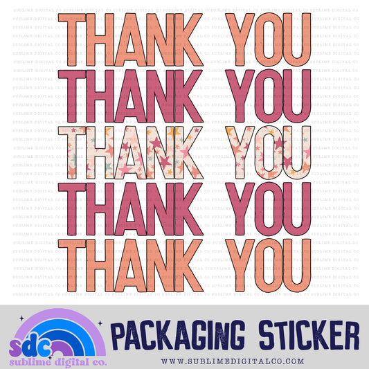 Thank You - Stars | Print + Cut | Small Business Stickers | Digital Download | PNG File