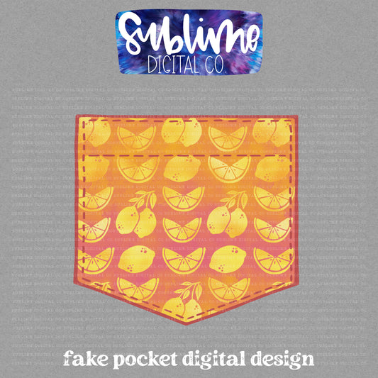 Lemons • Fake Pocket • Instant Download • Sublimation Design