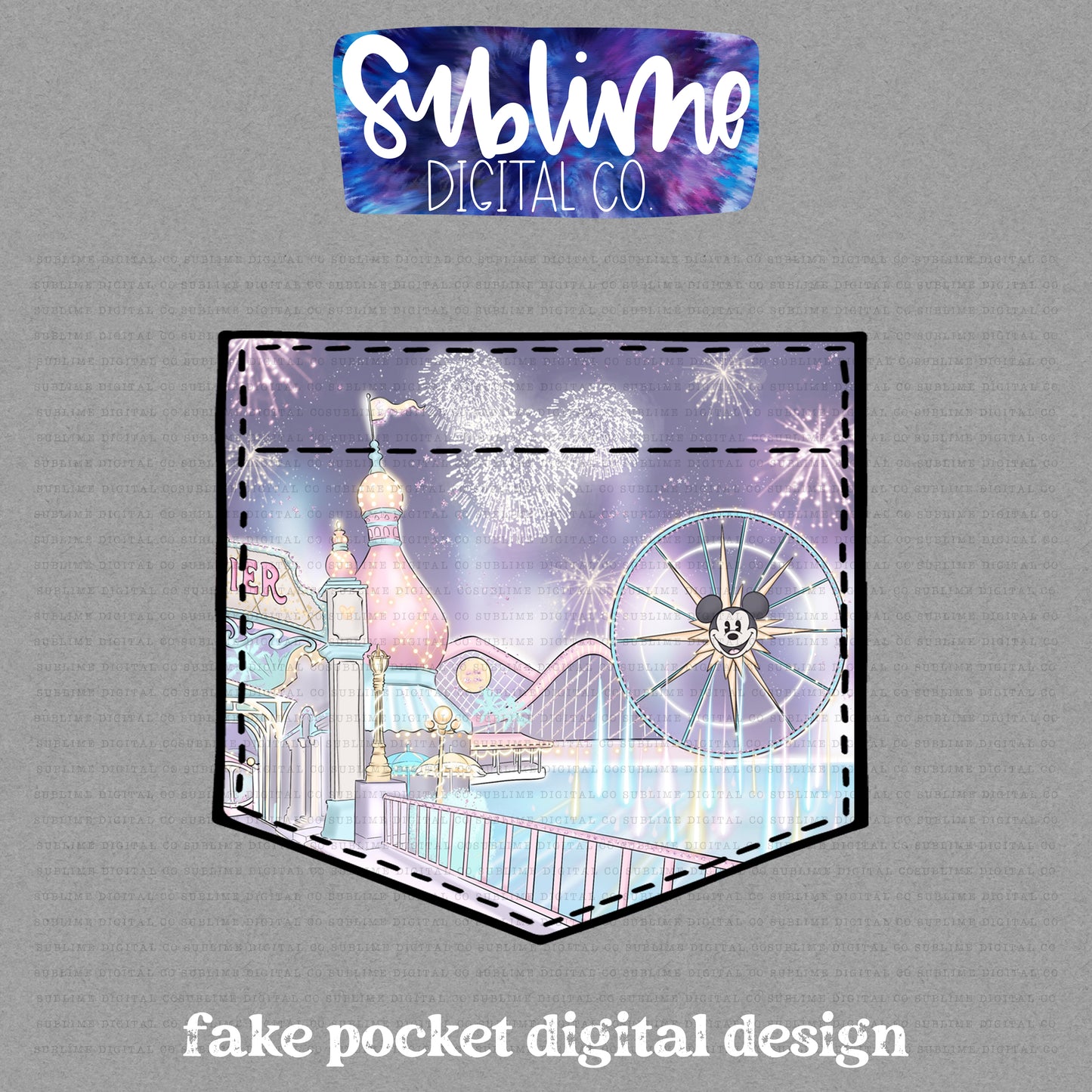DL Pier • Fake Pocket • Instant Download • Sublimation Design