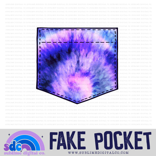 Blue Pink Tie Dye • Fake Pocket • Instant Download • Sublimation Design