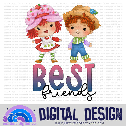 Best Friends - Strawberry & Huck • Strawberry Girl • Instant Download • Sublimation Design