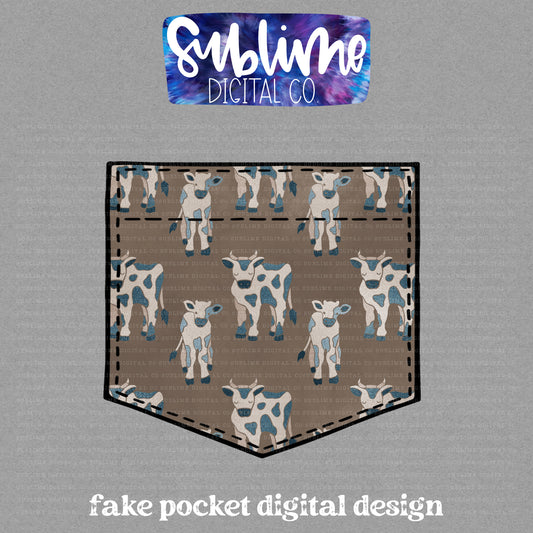 Cows • Fake Pocket • Instant Download • Sublimation Design