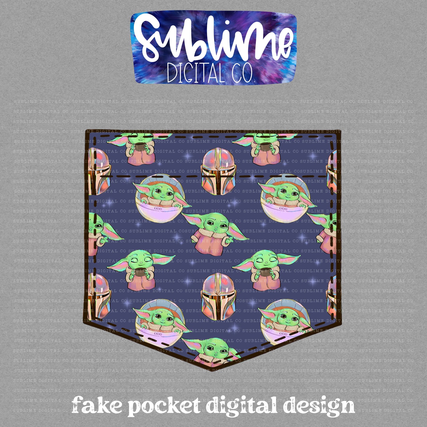 Bounty Hunter & Baby • Fake Pocket • Instant Download • Sublimation Design
