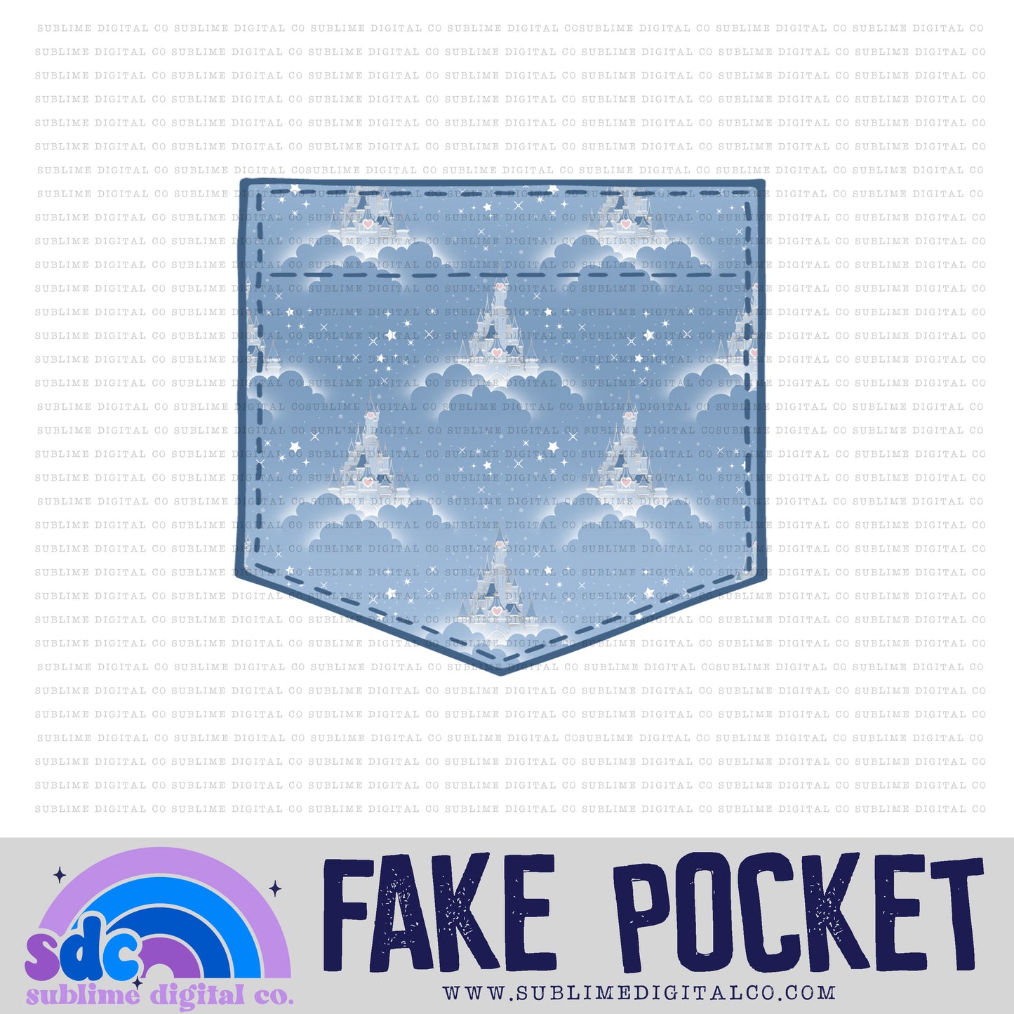 Blue Kingdom • Fake Pocket • Instant Download • Sublimation Design