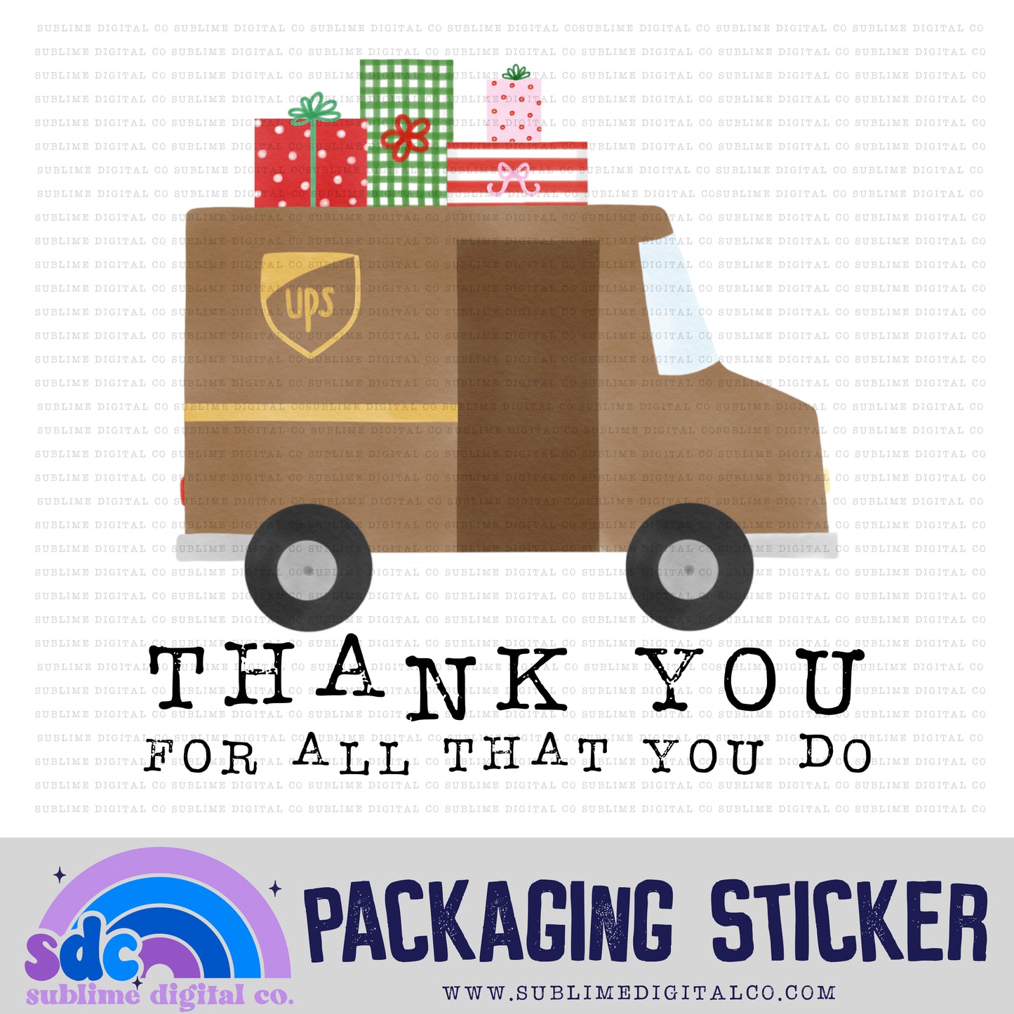 Thank You UPS | Small Business Stickers | Digital Download | PNG File