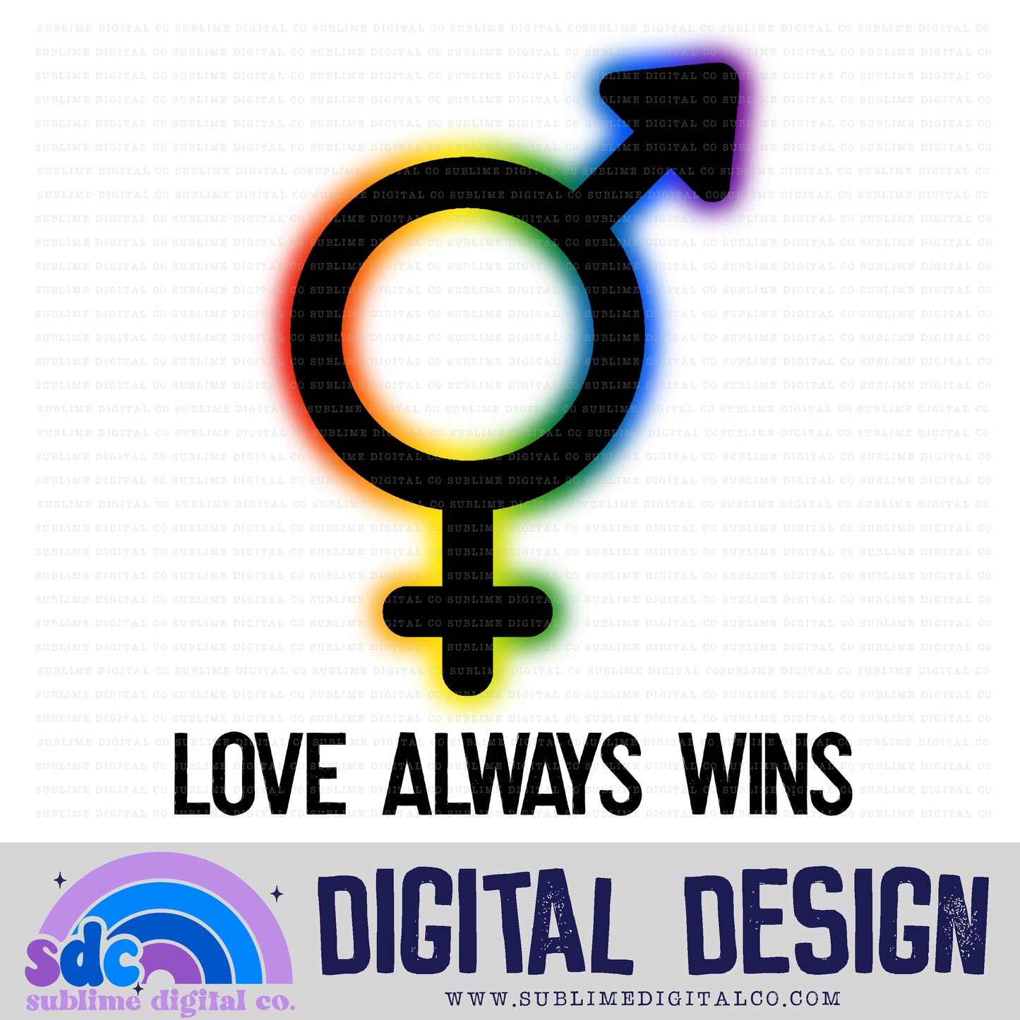 Love Always Wins - Bi • Pride • Instant Download • Sublimation Design