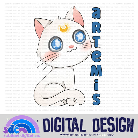 White Kitty • Moon Guardians • Instant Download • Sublimation Design