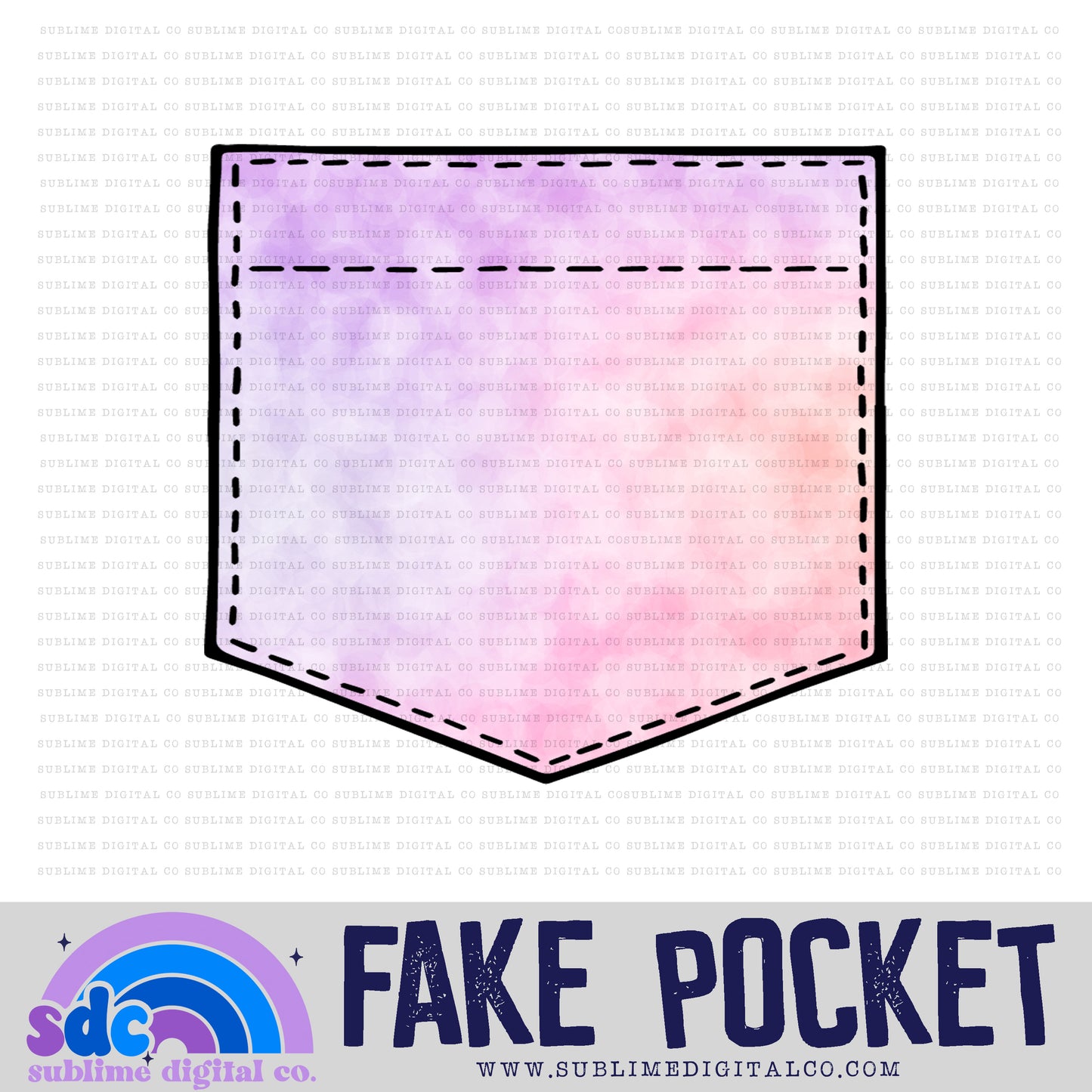 Pastel Bokeh • Fake Pocket • Instant Download • Sublimation Design