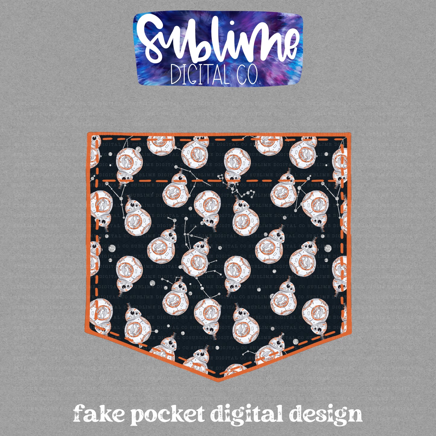Eight • Fake Pocket • Instant Download • Sublimation Design