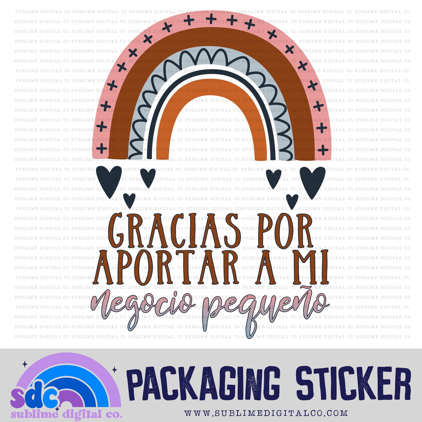 Gracias Por Aportar A Mi Negocio Pequeño • Arcoíris| Small Business Stickers | Digital Download | PNG File