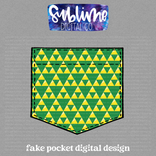 Green & Yellow Z • Fake Pocket • Instant Download • Sublimation Design