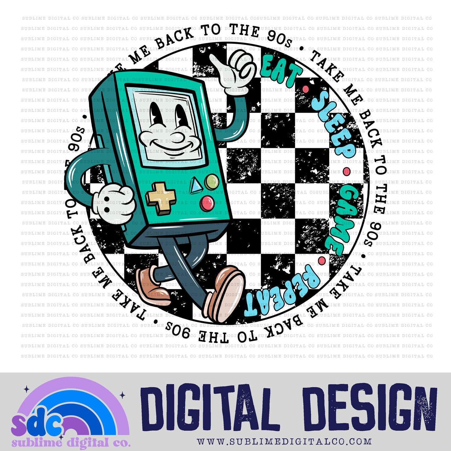 Take Me Back to the 90s • Retro Characters • Instant Download • Sublimation Design