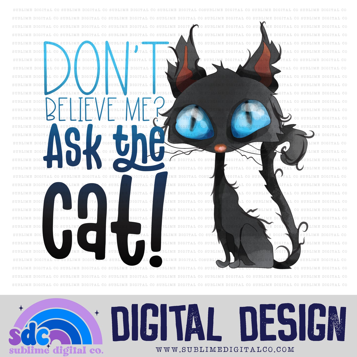Ask The Cat • Button Girl • Instant Download • Sublimation Design