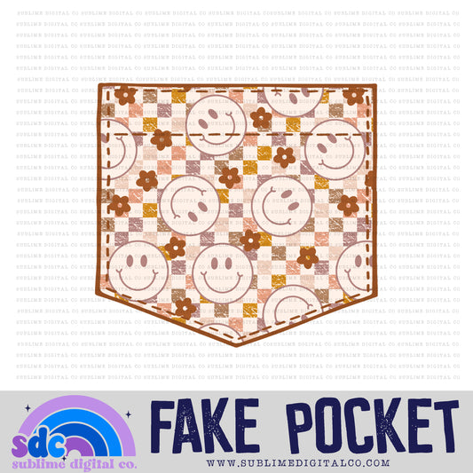 Smiley Checkerboard • Fake Pocket • Instant Download • Sublimation Design