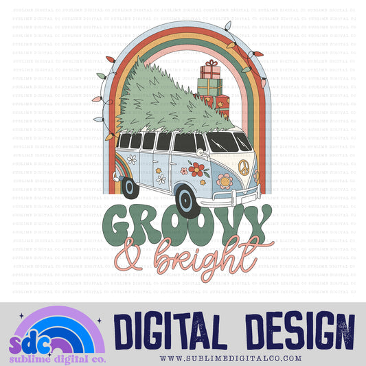 Groovy & Bright • Christmas • Instant Download • Sublimation Design