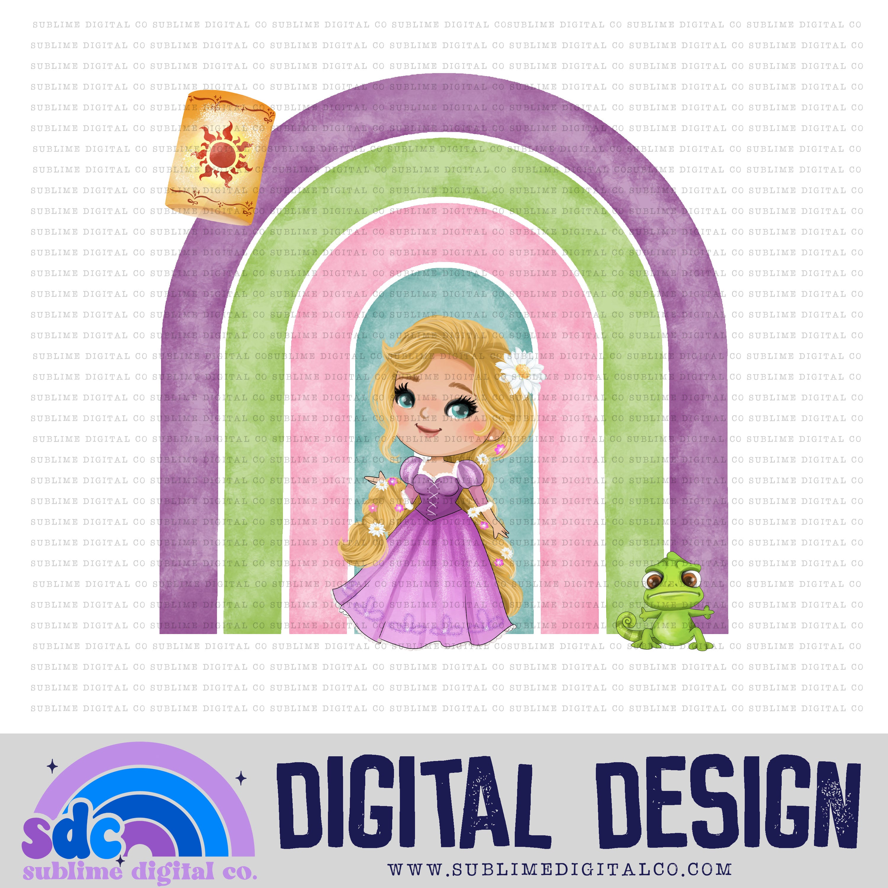 Princess Rainbow • Tower Princess • Instant Download • Sublimation Des ...