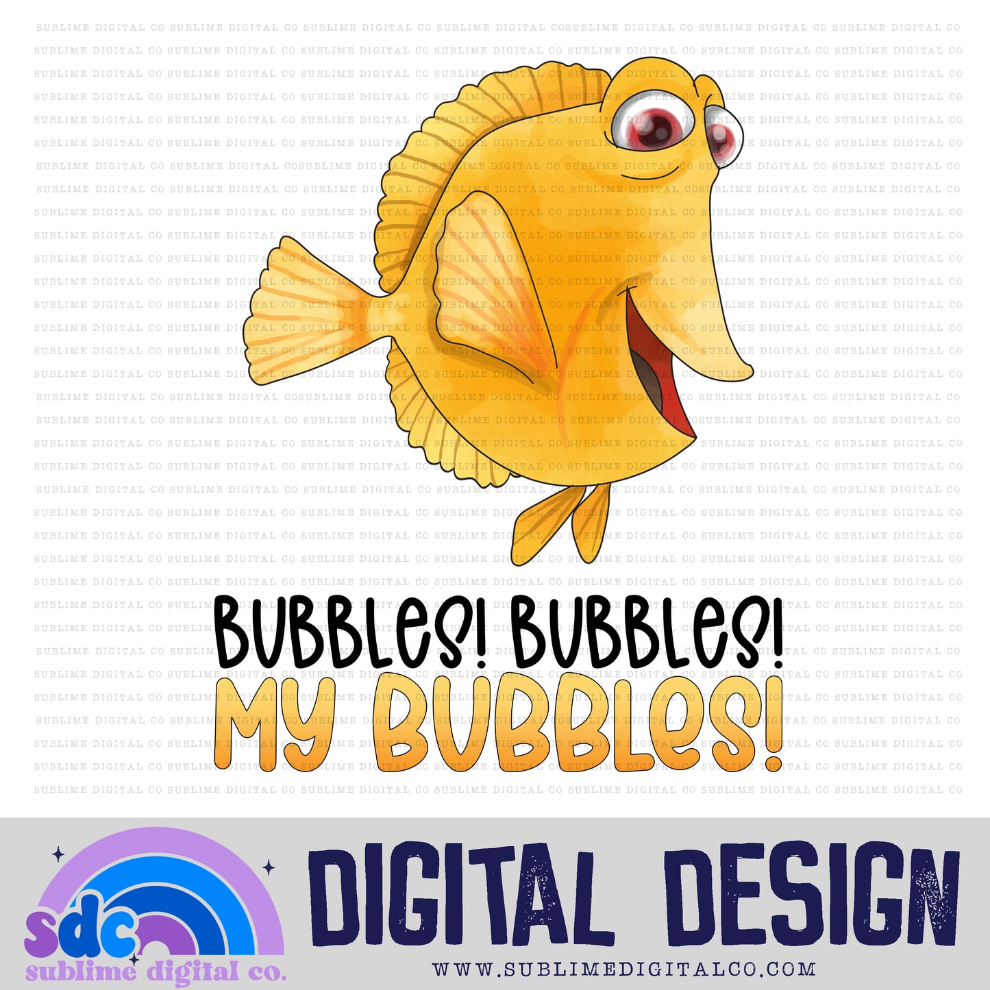 Bubbles! • Sea Life • Instant Download • Sublimation Design