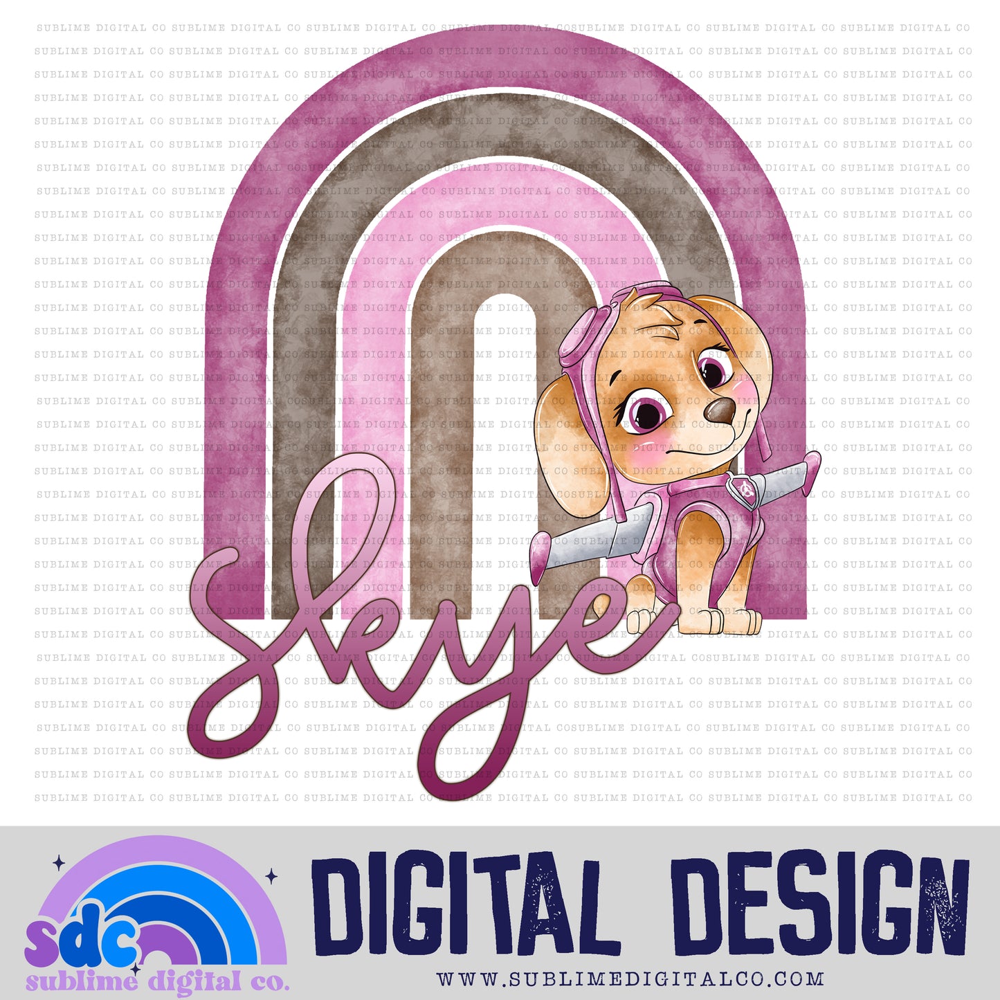 Pink Dog • Hero Dogs • Instant Download • Sublimation Design