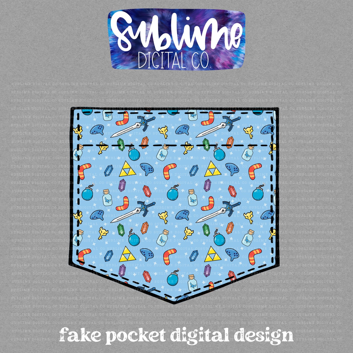 Z Icons • Fake Pocket • Instant Download • Sublimation Design