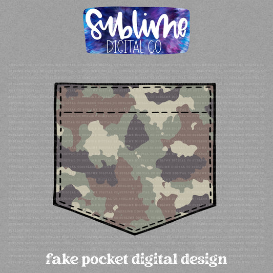 Camo • Fake Pocket • Instant Download • Sublimation Design