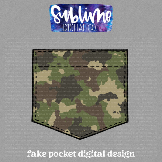 Camo 2 • Fake Pocket • Instant Download • Sublimation Design