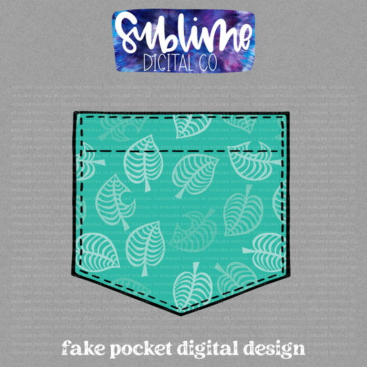 Leaves • Fake Pocket • Instant Download • Sublimation Design