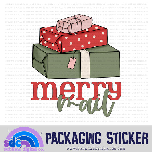 Merry Mail | Print + Cut |  Small Business Stickers | Digital Download | PNG File