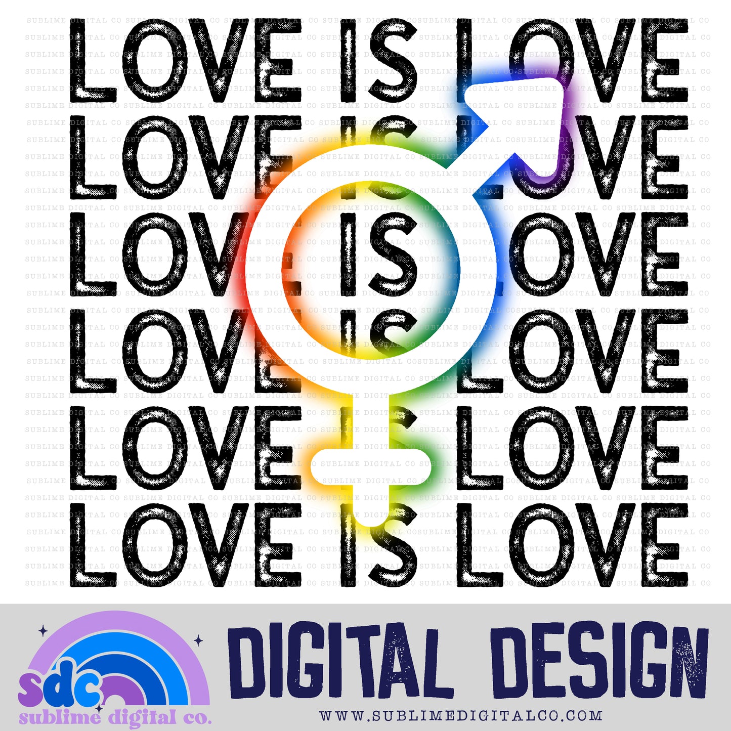 Love is Love - Neon - Bi • Pride • Instant Download • Sublimation Design